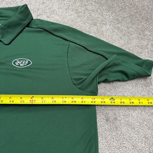 Reebok New York Jets NFL Polo Shirt Mens Small Green Short Sleeve Performance - Picture 12 of 13